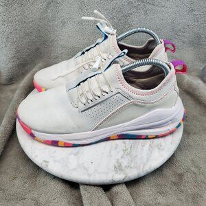 Clove Shoes Womens Size 8.5 White Textile Sunset Pop Sneakers *Read*